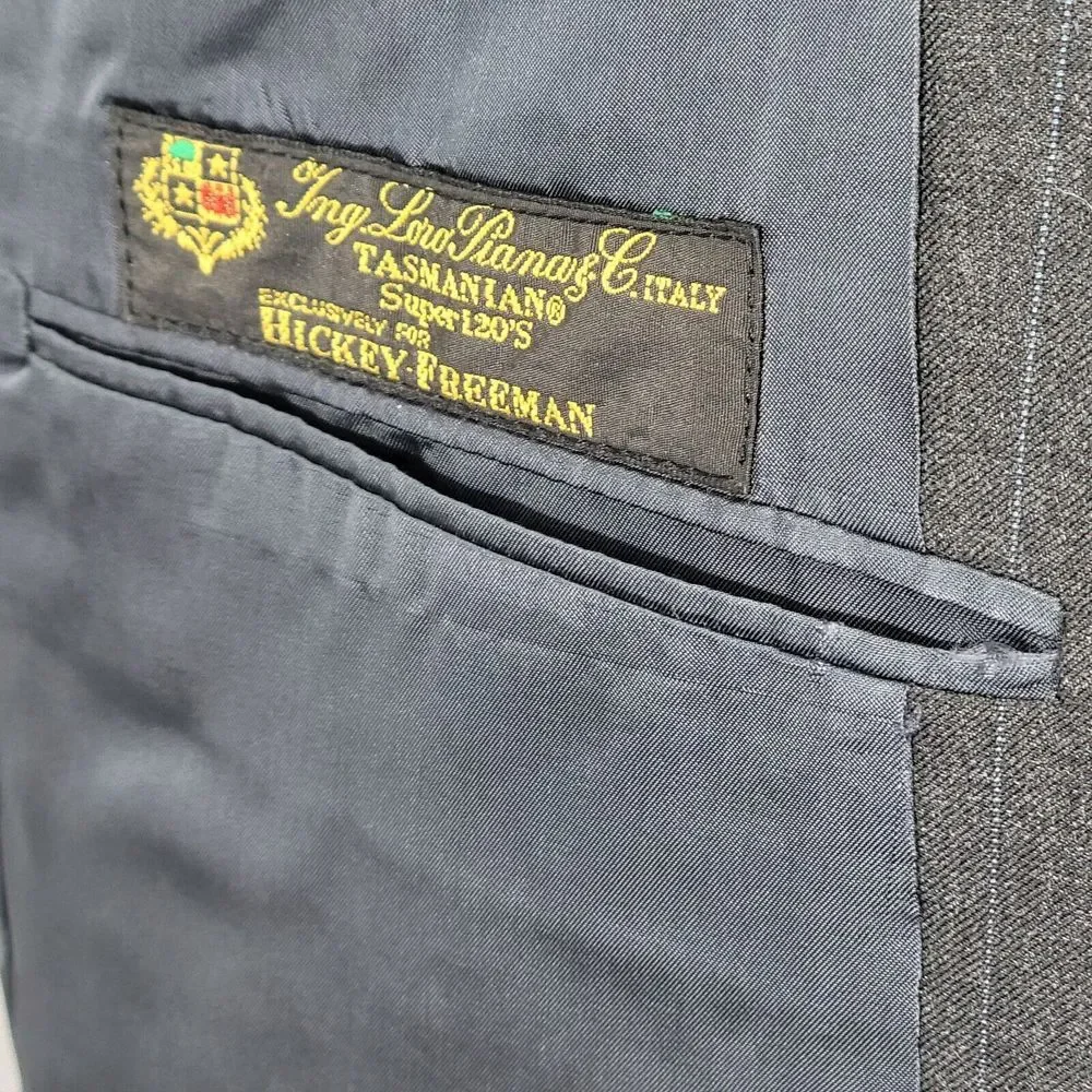 Hickey Freeman Men's Sport Coat Blazer Two Button CH BLK Striped Loro‎ Piana 42L
